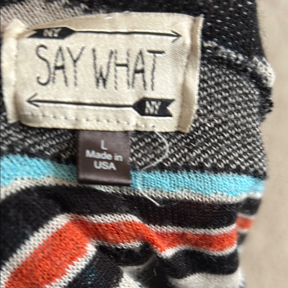 Multicolor Geometric Patterned Cardigan - Picture 2 of 2